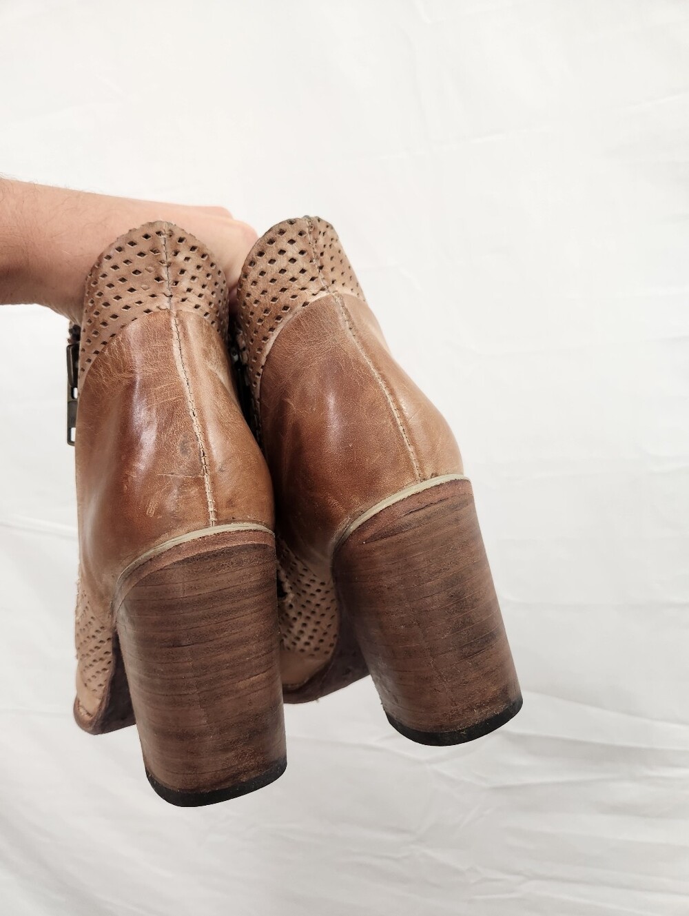 Freebird by Steven Tan Perforated Leather Ankle Booties - Picture 3 of 8